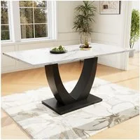 OKWISH Esstisch Langer Tisch,Moderne Esstisch,Esstisch-Set (140 x 80 cm Esstisch (1-St), Moderner Marmormuster Küchentisch mit Metallgestell, Verstellbare Füße, Für Esszimmer, Wohnzimmer., 1-St., 140 x 80cm)