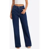 Imily Bela Gerade Jeans Damen Straight Fit Jeans im Five-Pocket Style (Packung, 1-tlg., 1per-Pack) mit Baumwolle