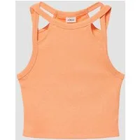 s.Oliver Cardigan T-Shirt Verkürztes Tanktop aus Rippware mit Cut-outs