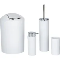 WENKO Badaccessoire-Set Calvo, Set, Seifenspender, Zahnputzbecher, WC-Garnitur & Kosmetikeimer