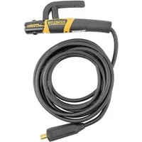 WELDINGER Elektroschweißgerät Kupfer-Schweißkabel 5m Dorn 13 mm Gummi mit Elektrodenhalter 200A, Gummiqualität, Kabelquerschnitt 25 mm², 13 mm Dorn, bis 200 A
