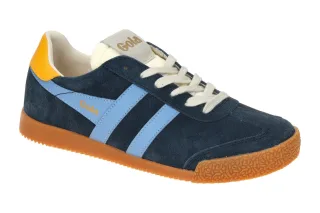 Gola CLB538EX ELAN Damen Sneaker Navy/Vista Blue/Sun Velourleder Textil Frottee