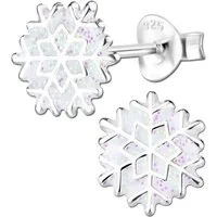 Limana Paar Ohrstecker 925 Silber Schneeflocke Stern Kinderohrringe Frauenohrringe (inkl. Geschenkdose mit Engel Gravur), Glitzer Idee Geschenk für Frauen Kinder Mädchen Damen