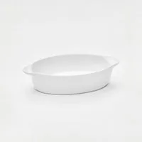 van Well Auflaufform Backform oval, 23,5 x 13,5 x 5,5 cm, Porzellan, (1-St), weiß glänzend, spülmaschinen- und mikrowellengeeignet