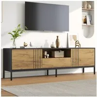 Merax Lowboard Fernsehtisch TV-Ständer Wohnzimmerschrank (1 St., geeignet für Fernseher bis zu 70 Zoll), TV-Schrank mit Schublade, offenen Fächern & Stauraum, 170x35x50cm