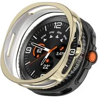 Wigento Smartwatch-Hülle Für Samsung Galaxy Watch 8 Classic 46mm TPU Schutz Gehäuse Gold, Leicht, halboffenes Design, kratzfest