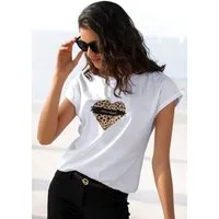 Venice Beach Kurzarmshirt mit Frontprint, T-Shirt aus Baumwolle, lockere Passform