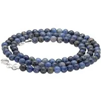 Lebensquelle Plus Kette ohne Anhänger Edelstein Kugelkette + 925 Silber Verschluss, Ø 4mm Kugeln 45cm lang