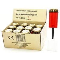 HundB Grabkerze LED Gedenklicht mit Erdspieß, Batterie, Weiß 1 Stück (Stück, 1-tlg., LED-Grablicht mit Bodenstab), LED-Leuchte Grablampe Bodenleuchte Batteriebeleuchtung