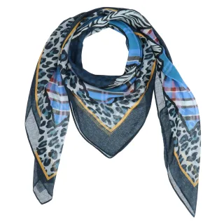 Halsüberkopf Accessoires - 120x120 Tuch Viereck Karo Patch blau - Gr. - OS