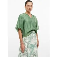 s.Oliver Kurzarmbluse Bluse Viskosemix-Bluse im Loose Fit mit Puffärmeln