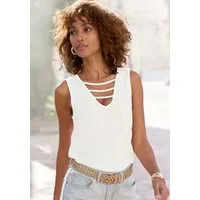 LASCANA Tanktop mit Zierbändern, Jerseytop, modisches Damentop