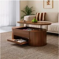 BlingBin Couchtisch (1-St., Höhenverstellbarer Couchtisch mit Ausziehbarer Ablage und Stauraum), Modernes Design für Ihr Wohnzimmer, 110×55.5×40CM