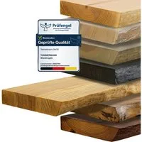 tømmermann Wandregal Schweberegal Holzregal mit Baumkante - Hängeregal aus Massivholz, Komplett-Set