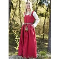 Battle Merchant Burgfräulein-Kostüm Mittelalterliches Trägerkleid / Überkleid rot "Lene", Gr. XL