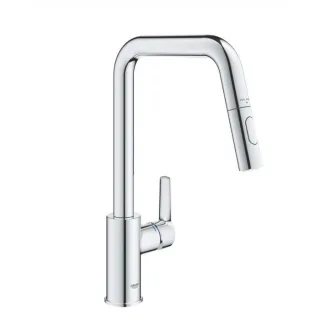 Grohe Start Küchenarmatur 30631000 chrom, hoher Auslauf, herausziehbare Dual Spülbrause