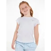 Tommy Hilfiger T-Shirt ESSENTIAL RUFFLE SLEEVE TOP mit gewelltem Ärmelabschluss