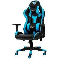 Hyrican Gaming-Stuhl "Striker Copilot" schwarz/blau, Kunstleder, ergonomischer Gamingstuhl, Bürostuhl, Schreibtischstuhl, geeignet für Jugendliche und Erwachsene
