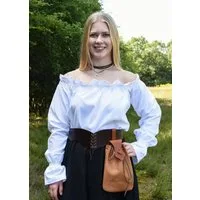 Battle Merchant Burgfräulein-Kostüm Markt-Mittelalter Bluse oder Piratenbluse Carmen Weiß Größe M