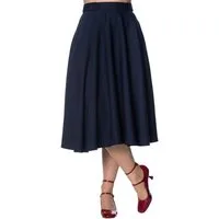 Banned A-Linien-Rock Di Di Plain Blau Retro Vintage Swing Skirt