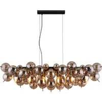 GLOBO LIGHTING Hängeleuchte UDO, ohne Leuchtmittel, Hängelampe Glaskugeln rauchfarben 2 Glasgrößen Esszimmer Esstisch