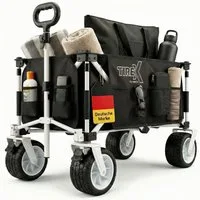 Xonic Bollerwagen TIREX by xonic® Bollerwagen Faltbar PU XL Rädern Fußbremse (Weiß)