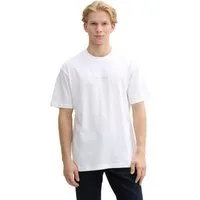 TOM TAILOR Denim Rundhalsshirt mit Marken-Frontprint