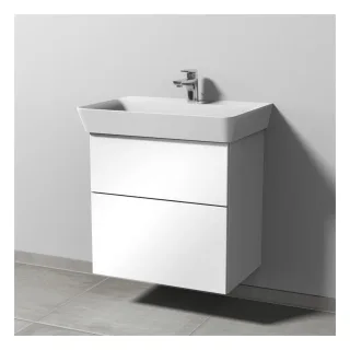 Sanipa 3way Waschtischunterbau zu Ideal Standard Connect Air Cube Waschtisch mit 2 Auszügen, Weiß-Gl SF64978