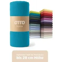 OTTO home Spannbettlaken BLACKBERRY in BASIC und PREMIUM Qualität, 100% Baumwolle, Jersey (110 g/m), Gummizug: rundum, (1 Stück), für hohe Matratzen bis 28 cm, Bettlaken, Spannbetttuch, pflegeleicht