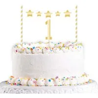 Amscan Tortenstecker Tortendeko Happy Birthday #1 gold