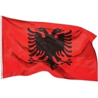 PHENO FLAGS Flagge Albanien Flagge 90 x 150 cm Albanische Fahne (Hissflagge für Fahnenmast), Inkl. 2 Messing Ösen