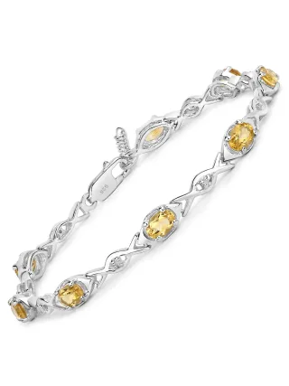 Vira Jewels Armband 925-Sterling Silber rhodiniert Glänzend Citrin orange