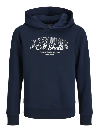 JACK&JONES - JJMAKOTO SWEAT HOOD JNR Sky Captain - Gr. - 152