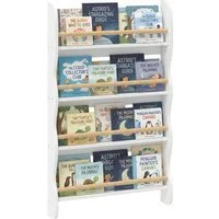 AIYAPLAY Kinderregal mit 4 Regal, Wandregal mit Kippschutz Montessori Platzsparend, Spielzeugregal 1-tlg., 60 x 10 x 98 cm, Weiß