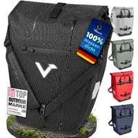Valkental Fahrradtasche Gepäckträgertasche mit Umhängeschlauf, 2in1 wasserdicht, mit Rolltop Verschluss & Laptopfach 28L