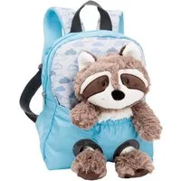 Nici Kinderrucksack Travel Friends, Rucksack mit Plüsch Waschbär, 25 cm