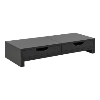[en.casa] Monitorständer, Dunkelgrau, Holzwerkstoff, 2 Schubladen, 60x11x22 cm, Arbeitszimmer, Bürozubehör