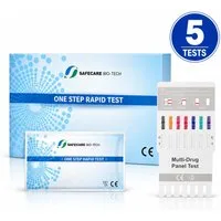 Safecare Bio-Tech Drogen-Schnelltest 5 x 7in1 Drogentest Schnelltest - 99% Genauigkeit - Urin Test, 7 Messparameter, Multidorgentest, 5-tlg., Drogenschnelltest, Urintest, Multifunktionalität, Einfache Anwendung, Vielseitiger Einsatz