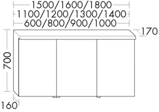 Burgbad Spiegelschrank Sys30 Preisgruppe 4 Sana 700x1800x170 Bambus Natur, SPQK180F6567 SPQK180F6567