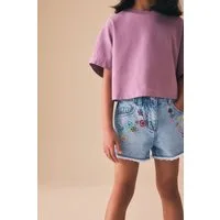 Next Jeansshorts Denim-Shorts mit ausgefranstem Saum, Regular (1-tlg)