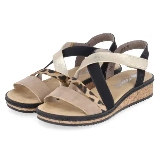 Rieker Sandalen - Gr. 40 - Schwarz - Synthetik