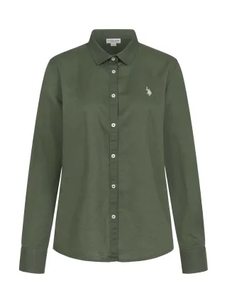 U.S. Polo Assn. Damen Leinenshirt aus Leinen-Baumwollmix
