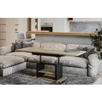 Endo-Moebel Couchtisch Dior 110cm - 170cm ausziehbar und höhenverstellbar Doppellift, Couch- & Esstisch in einem, Funktionstisch modern, umwandelbar