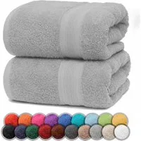 NatureMark Duschtücher 2er-Set Frottier Duschtücher 70x140cm, 100% Baumwolle (2-St), Premium Qualität, DUSCHTUCH, Dusch-Handtuch, 70x140cm, Silber grau