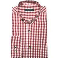 Huber Hemden Trachtenhemd HU-0722 Stehkragen mit Lasche, Krempelarm, Regular Fit-gerader Schnitt