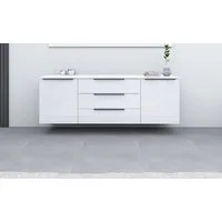 borchardt Möbel Sideboard Tom, Kommode Breite 166cm, hängend oder stehend mit Metallgriffen, 2 Türen 3 Schubkästen, verstellbare Einlegeböden