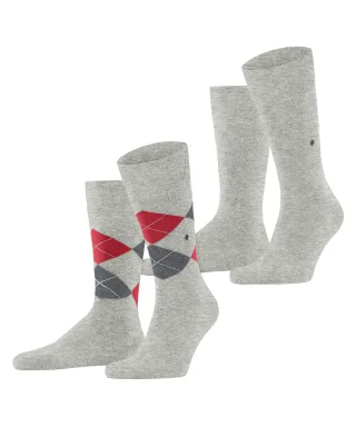 Burlington - Burlington Everyday Argyle Mix 2-Pack Herren lt. heather - Gr. - 43