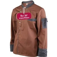 Clinotest Kochjacke langarm - 95 Grad waschbare, kochfeste Kochjacken ohne Einlaufen (1-St) Kochhemd aus 65% Polyester, 35% Baumwolle, mit Druckknopfverschluss