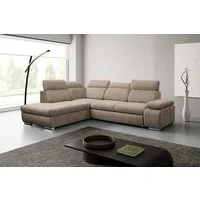 WERK2 Ecksofa Alicante Cord L-Form, Schlaffunktion & Bettkasten, 280 cm breit, Schlafsofa in Chenille mit Bettkasten & verstellbaren Kopfstützen