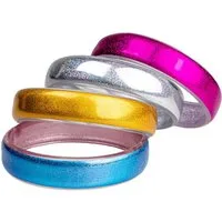 Das Kostümland Kostüm Regenbogen Metallic Retro Armreifen 4er-Set - 4140